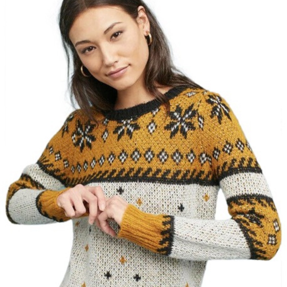 Anthropologie Beck Intarsia Pullover, Multicolored, Size Medium